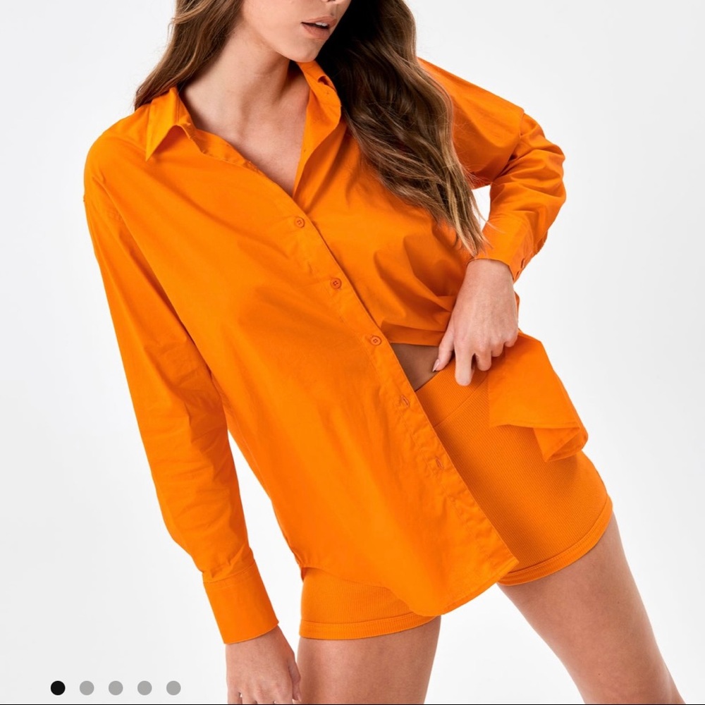 Oversized Orange Cotton shirt